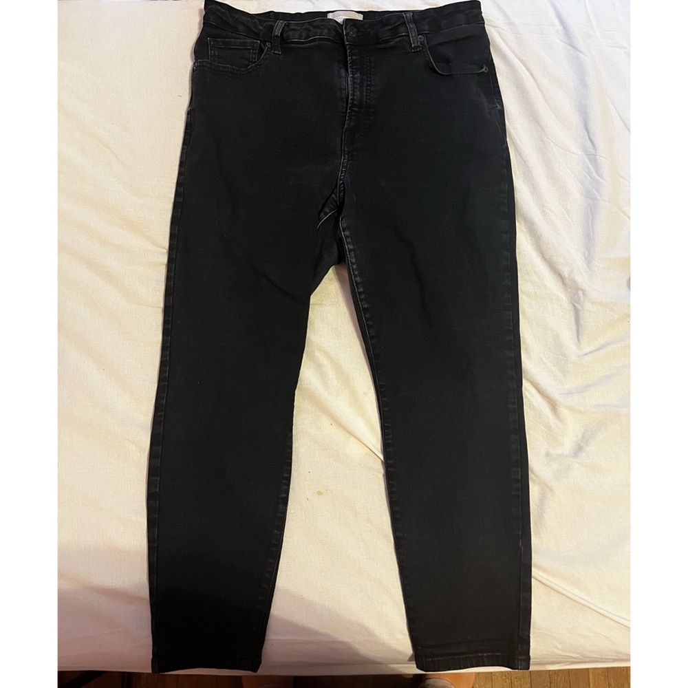 Everlane The Curvy Authentic Stretch High-Rise Skinny Jean, 35 ankle in black